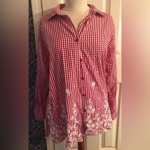 Florissant New York plaid button up top large
